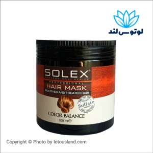 ماسک مو بدون سولفات solex مناسب موی رنگ شده حجم 500 میل