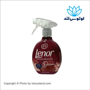 اسپری ضد چروک و اتو کننده لباس لنور با رایحه شکوفه و یاسمن یاقوتی حجم 500 میل