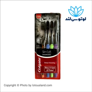 مسواک ذغالی سافت کلگیت Colgate مدل Slim Soft برس نرم بسته 4 عددی