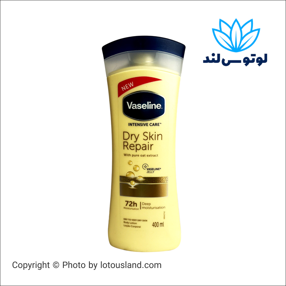 لوسیون بدن وازلین Vaseline مدل Dry Skin Repair مناسب پوست خیلی خشک