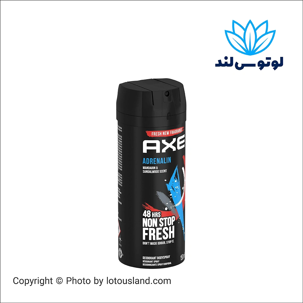 Axe Adrenaline اسپری ضدعرق مردانه با رایحه نارنگی و صندل