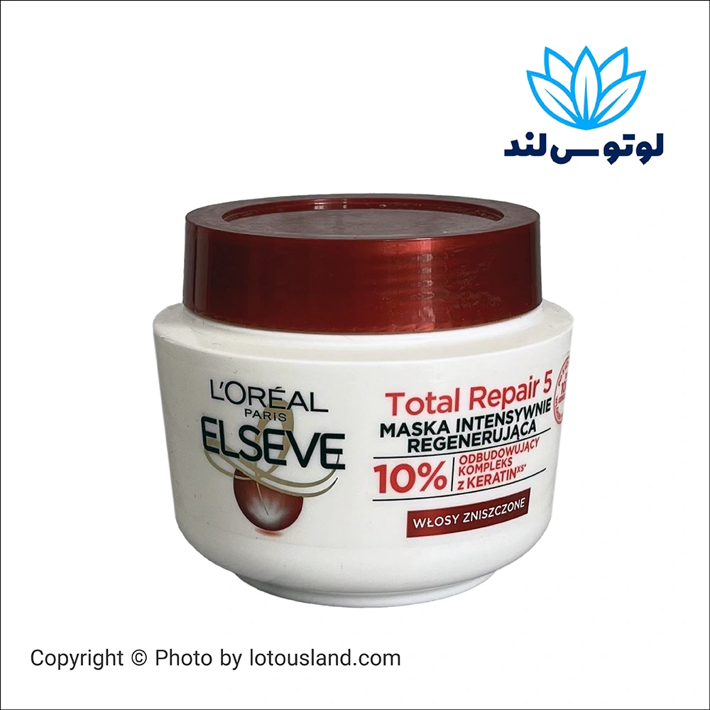 ماسک مو لورآل مدل Total Repair 5 برای ترمیم موهای آسیب‌دیده - 300 میلی‌لیتر