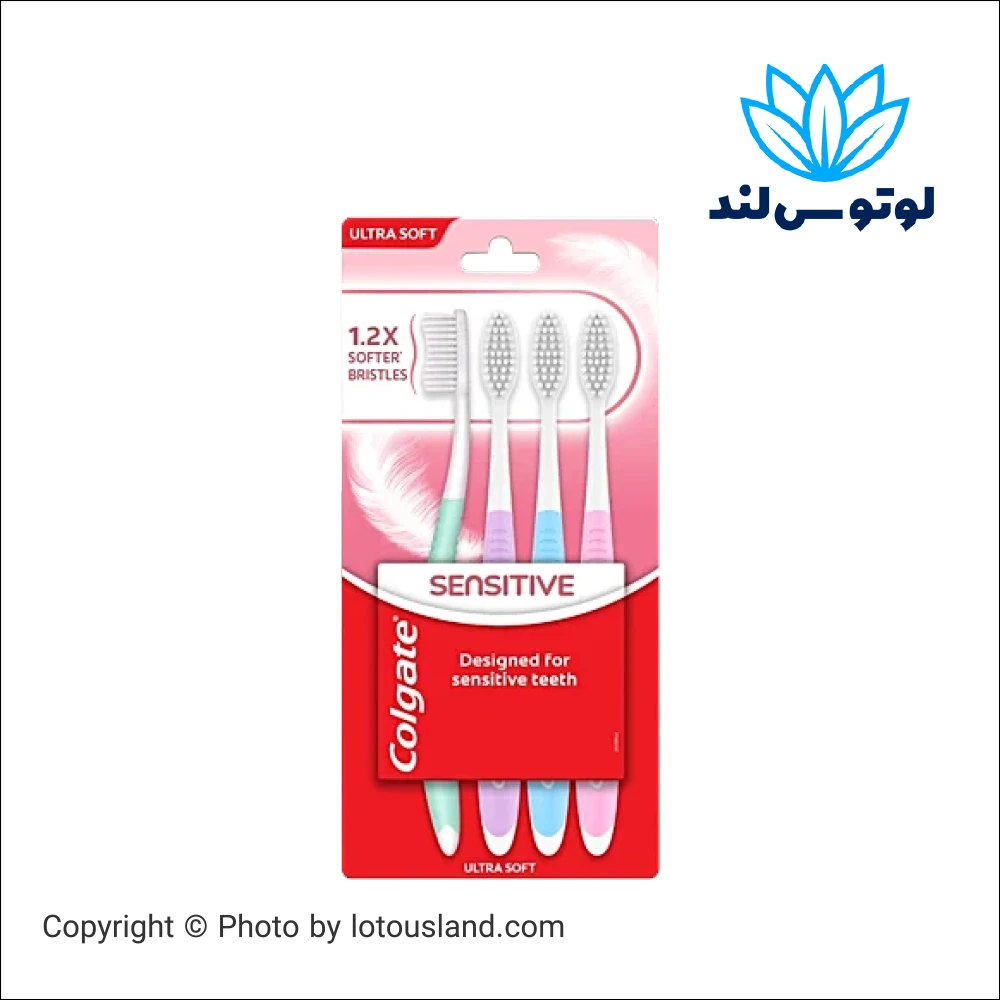 پک 4 تایی مسواک کلگیت جنتل سنسیتیو فوق‌نرم + خمیردندان رایگان