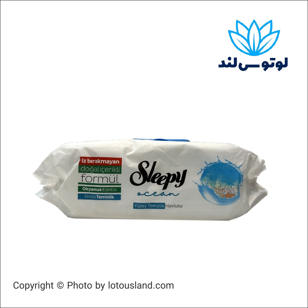 دستمال مرطوب تمیز کننده سطوح اسلیپی مدل Ocean رایحه اقیانوس بسته 100 عددی