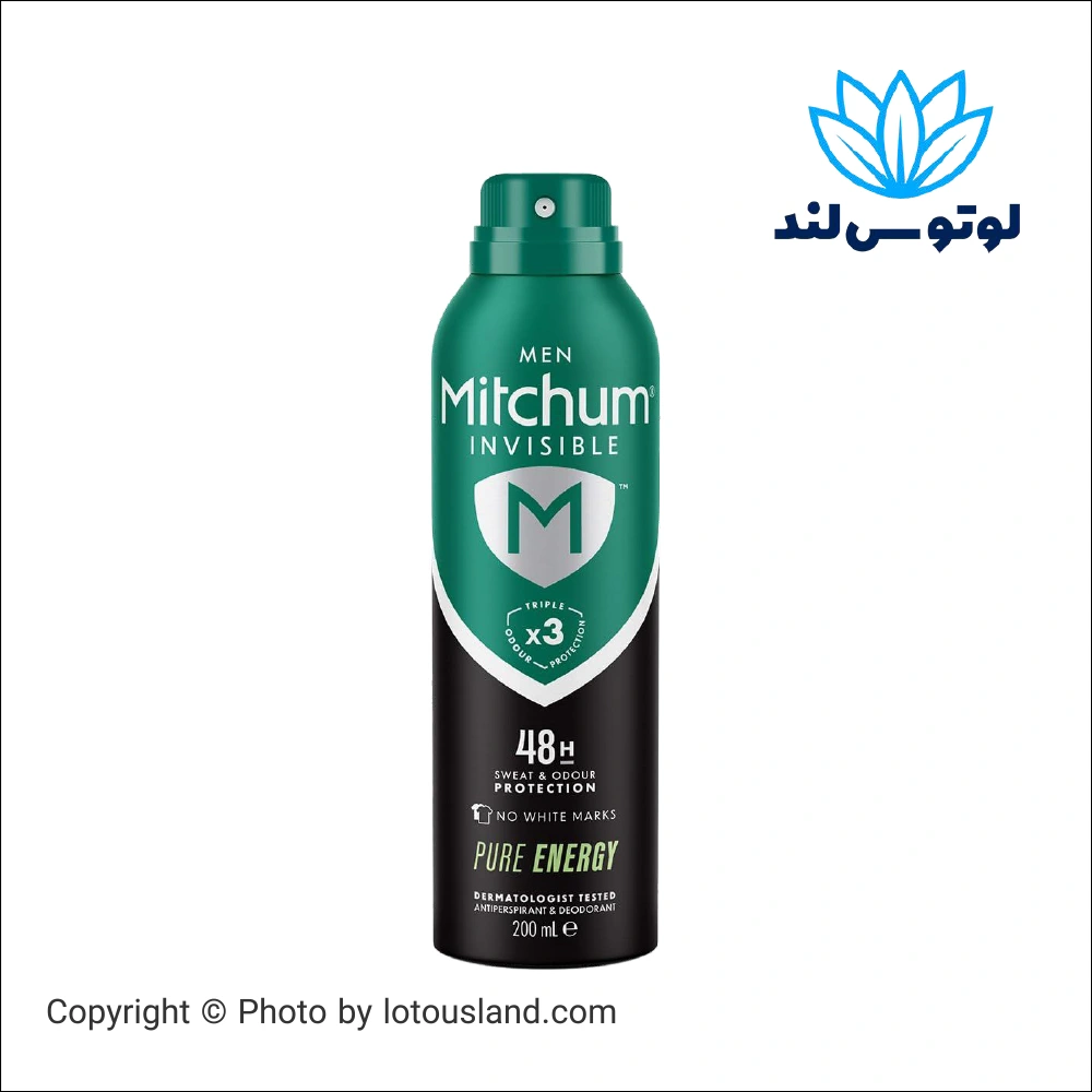 اسپری ضد تعریق مردانه میچام مدل Invisible Pure Energy حجم 200 میل